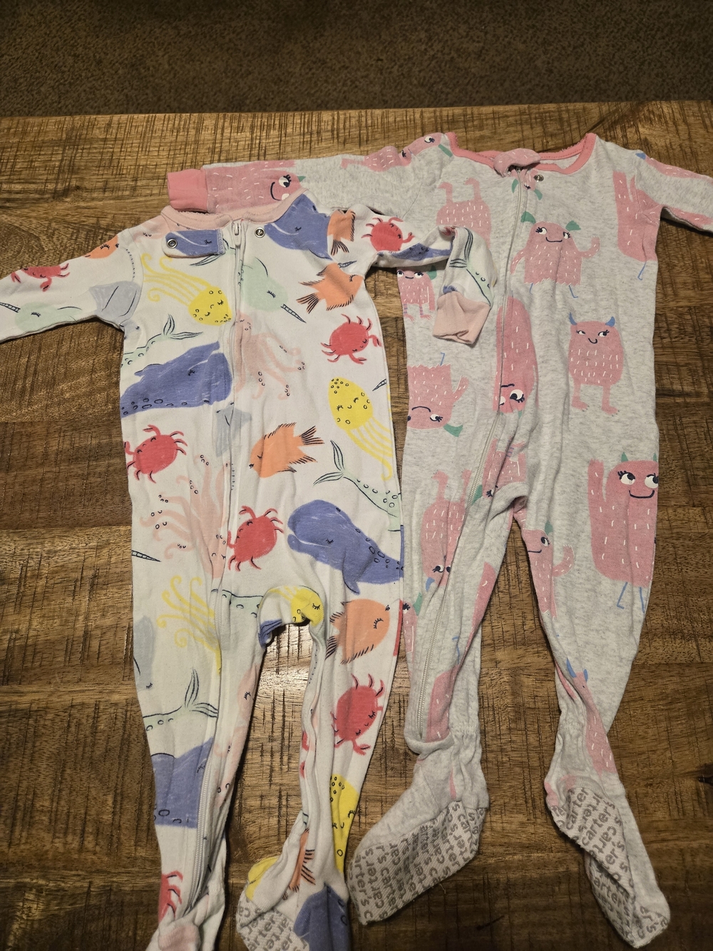 2-Pack Kids One-Piece Footed Pajamas - Multi Pink
